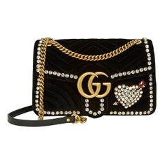 Gucci GG Marmont Crystal Embellished Velvet Bag