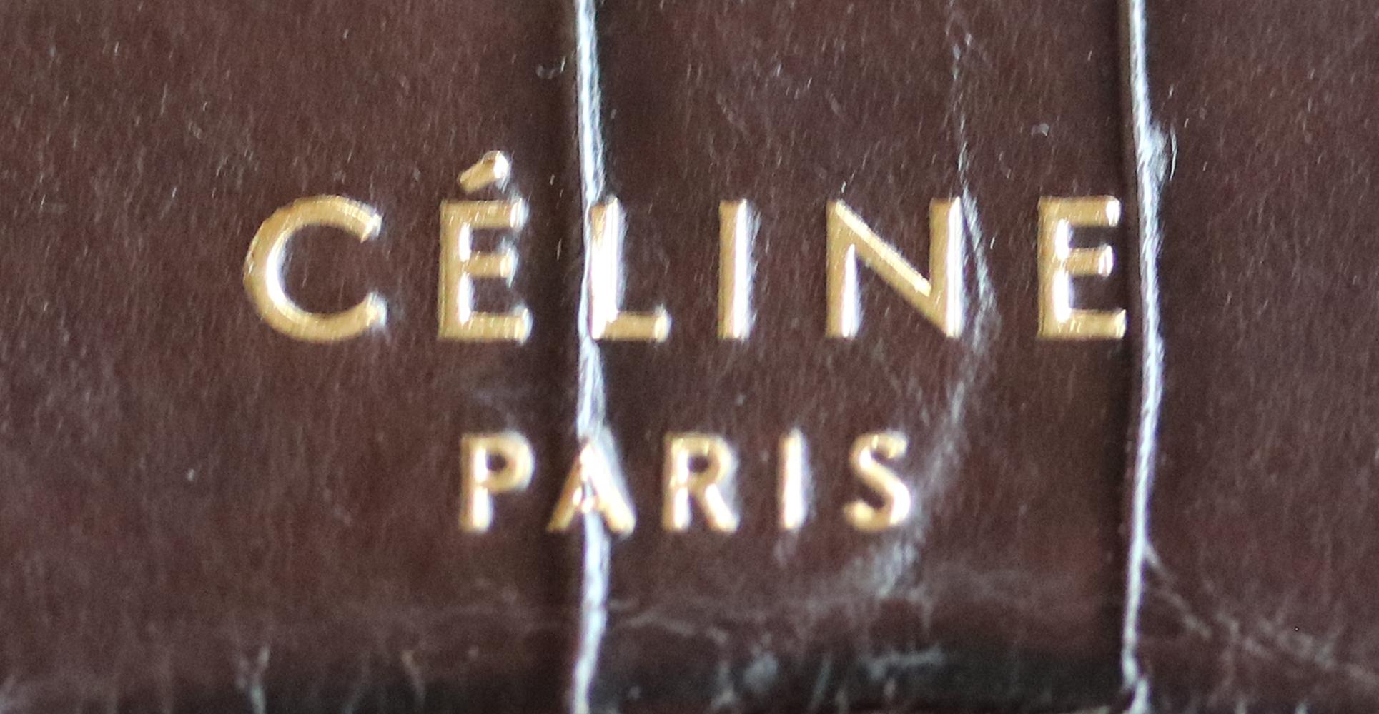 Black Céline Brown Crocodile Luggage Bag With Gold H/W