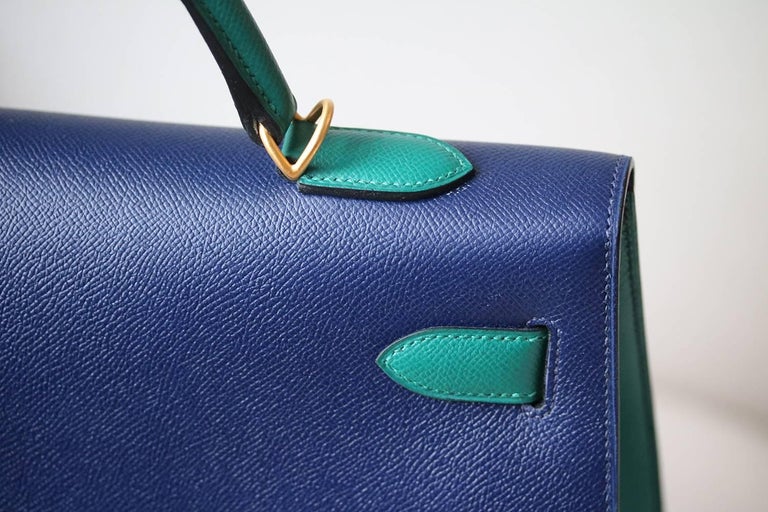 Hermès 40cm Special Edition Bi-colour Brushed Gold Hardware Kelly Bag ...