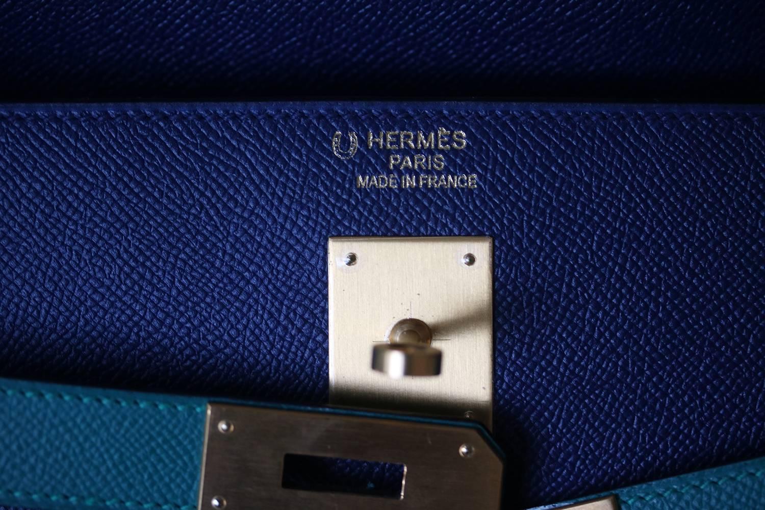 Hermès 40cm Special Edition Bi-colour Brushed Gold Hardware Kelly Bag 4