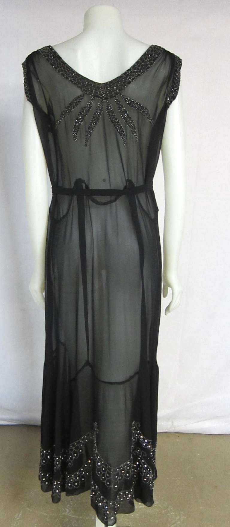 1930s Starlet Heavily Beaded and Rhinestone Encrusted Formal Gala Dress ...