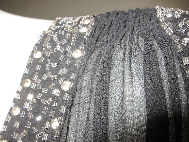 1930s Starlet Heavily Beaded & Rhinestone Encrusted Formal Gala Dress-LARGE! In Good Condition For Sale In San Francisco, CA