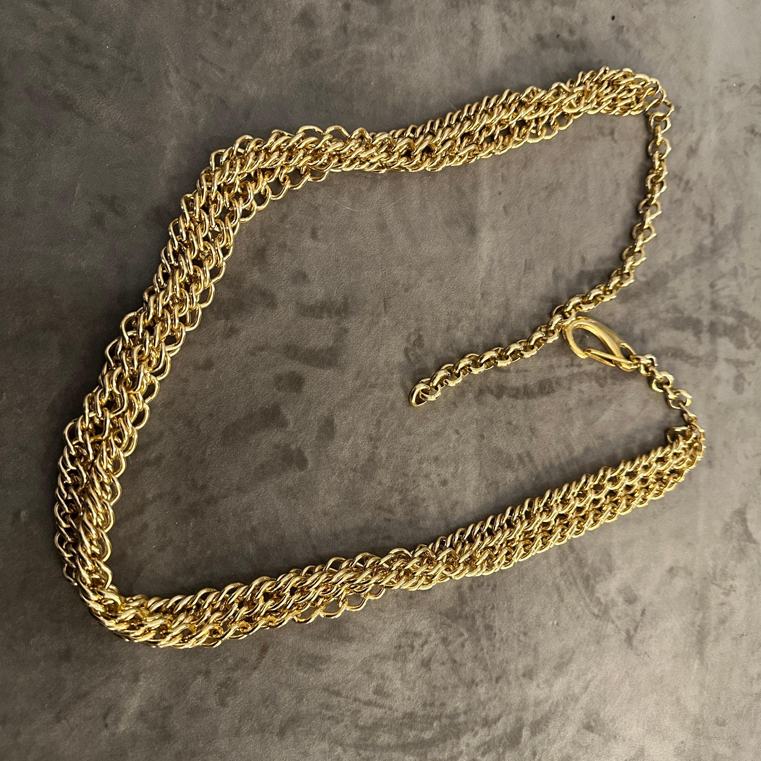 Beige Cintura italiana in ottone di bigiotteria degli anni '80 in vendita