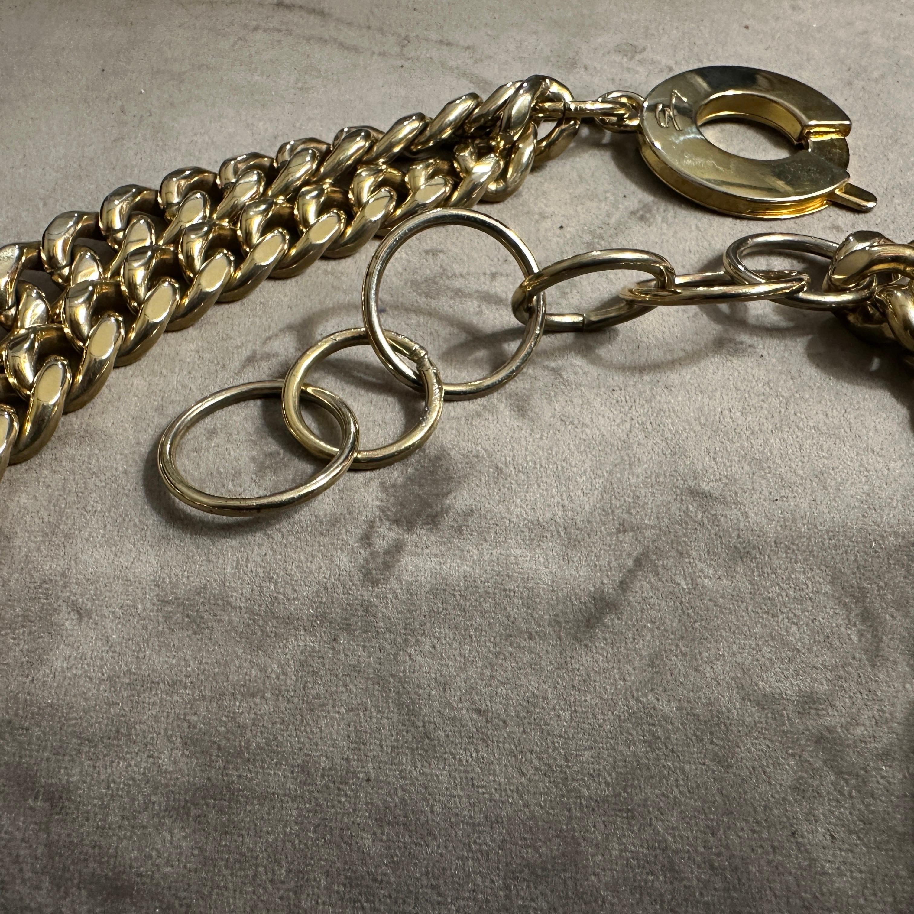 Una splendida collana a catena o cintura in ottone degli anni '80 di Genny in vendita 1