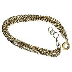 Una splendida collana a catena o cintura in ottone degli anni '80 di Genny