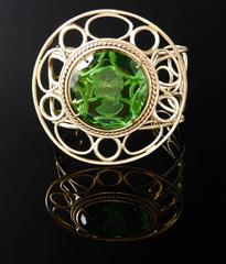 Bronze bracelet with Green Murano Glass insert