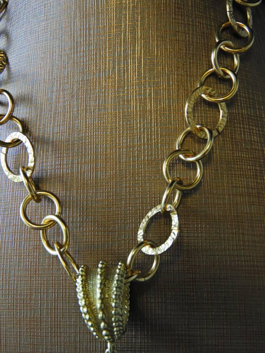 bronze Cross pendant and chain by Patrizia Daliana In Excellent Condition In Aci Castello, IT