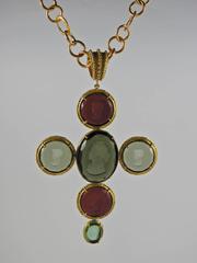 bronze chain and cross pendant by Patrizia Daliana