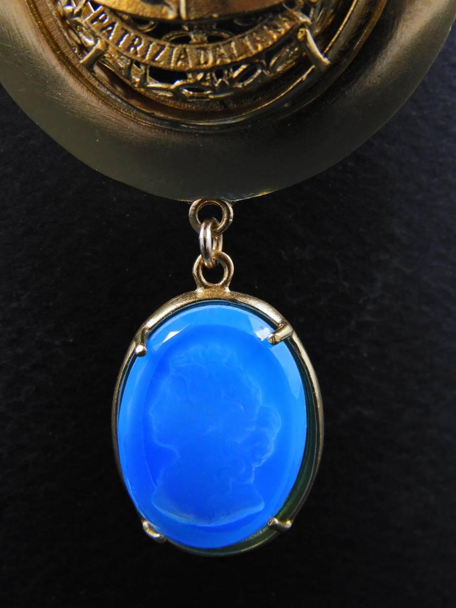 bronze Chain and pendant with an engraved Murano glass by Patrizia Daliana In New Condition In Aci Castello, IT