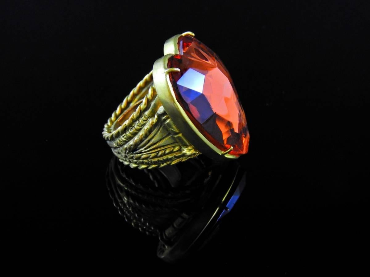 fashion heart ring by Patrizia Daliana In Excellent Condition In Aci Castello, IT