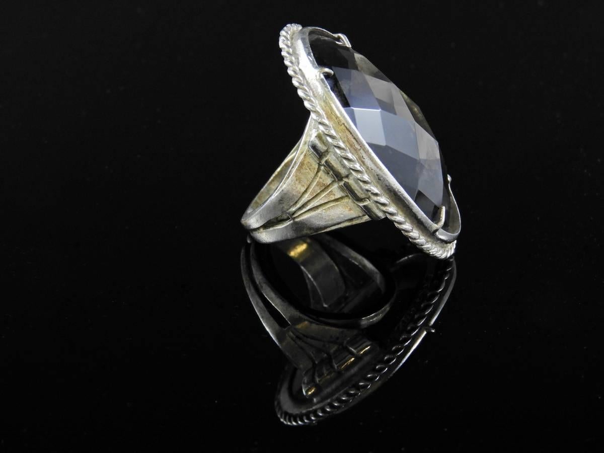 Faceted Murano glass fashion ring by Patrizia Daliana In Excellent Condition In Aci Castello, IT