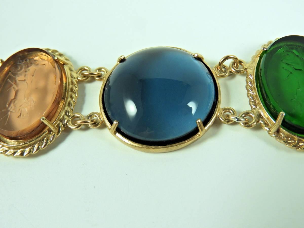 bronze and murano glass ring and bracelet by Patrizia Daliana In New Condition In Aci Castello, IT