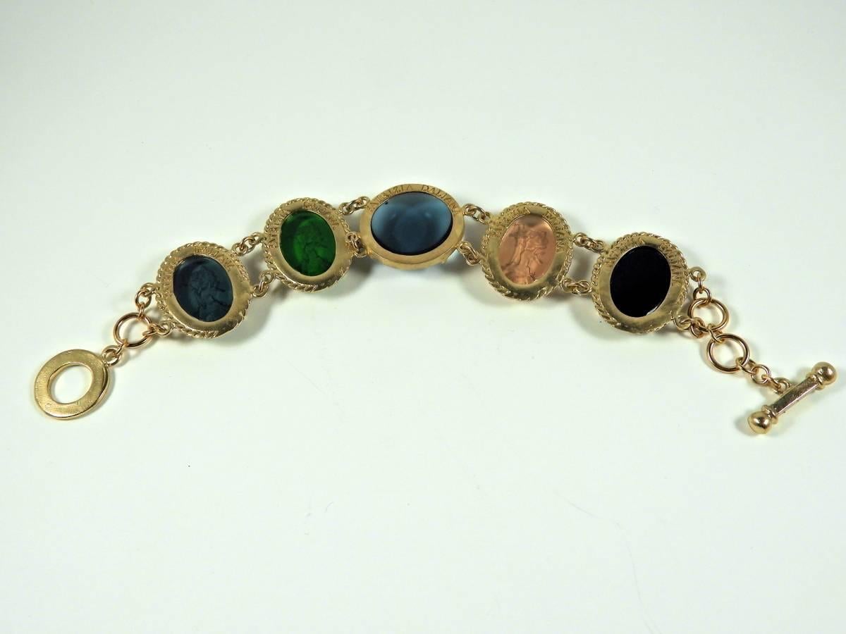 Women's bronze and murano glass ring and bracelet by Patrizia Daliana