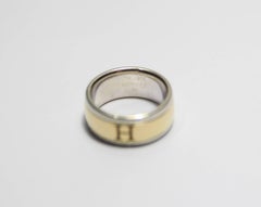 Rare Hermès Vintage Alliance H Ring Silver and Gold 18k Size 10 USA