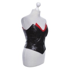 Stunning Vintage Corset Thierry Mugler Couture Python Leather French Size 40