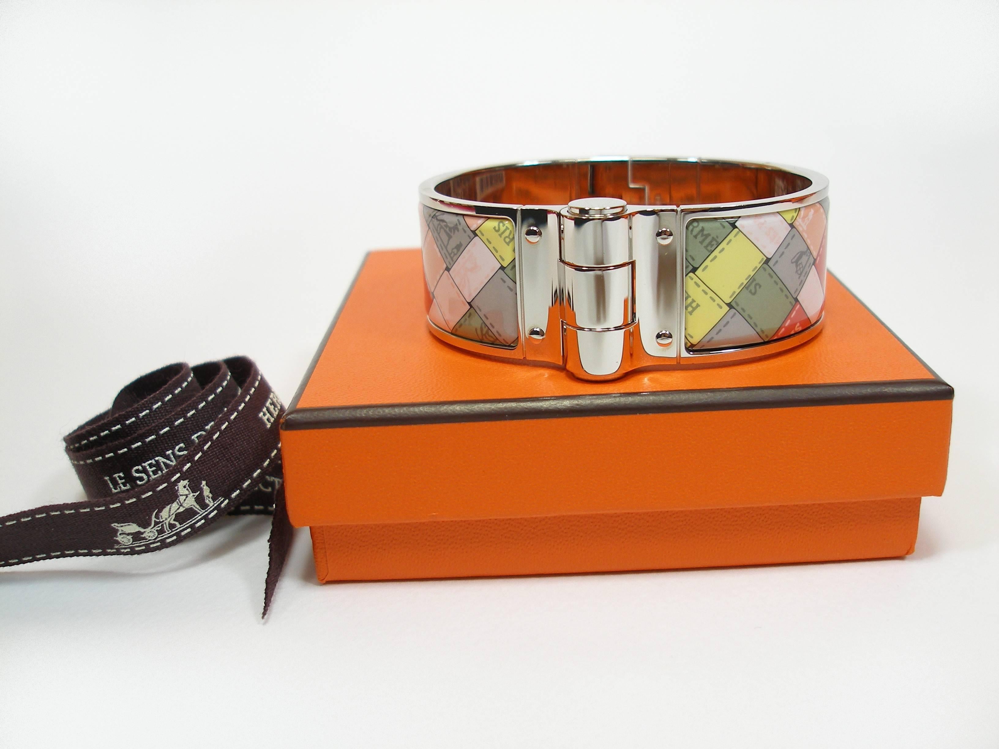 Hermès Bolduc Au Carre Romantique Like New in box Hinged Bracelet  4