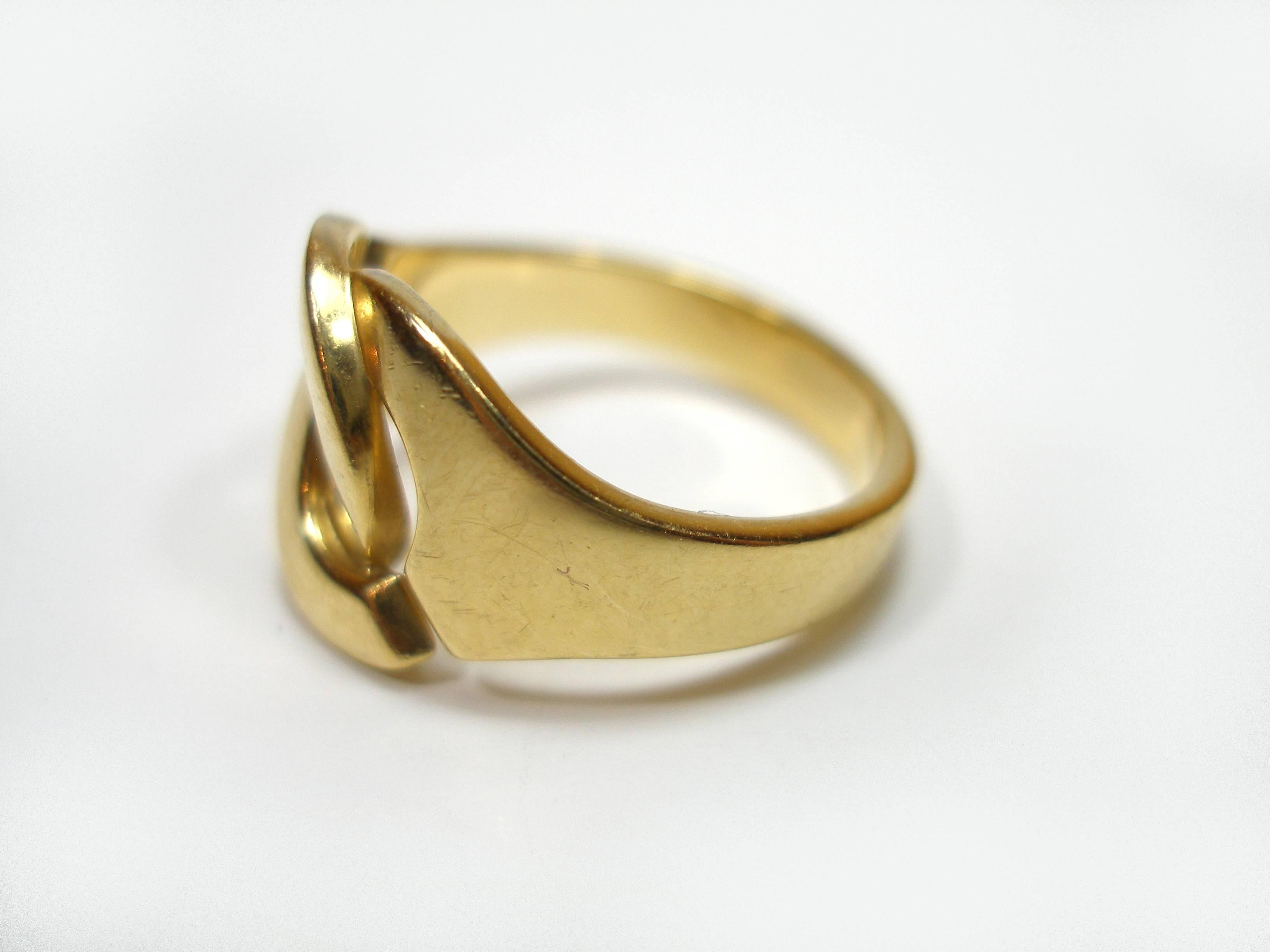 Dinh Van Paris 18K Yellow Gold  Menottes R12 Ring Size 54/55  1