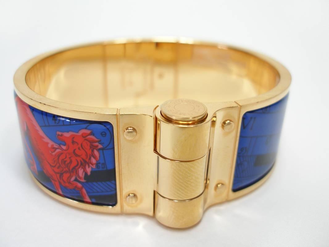 Hermès Bracelet Charniére Astrlogie A Pois Rose Gold Plated Hadware  In Good Condition In VERGT, FR