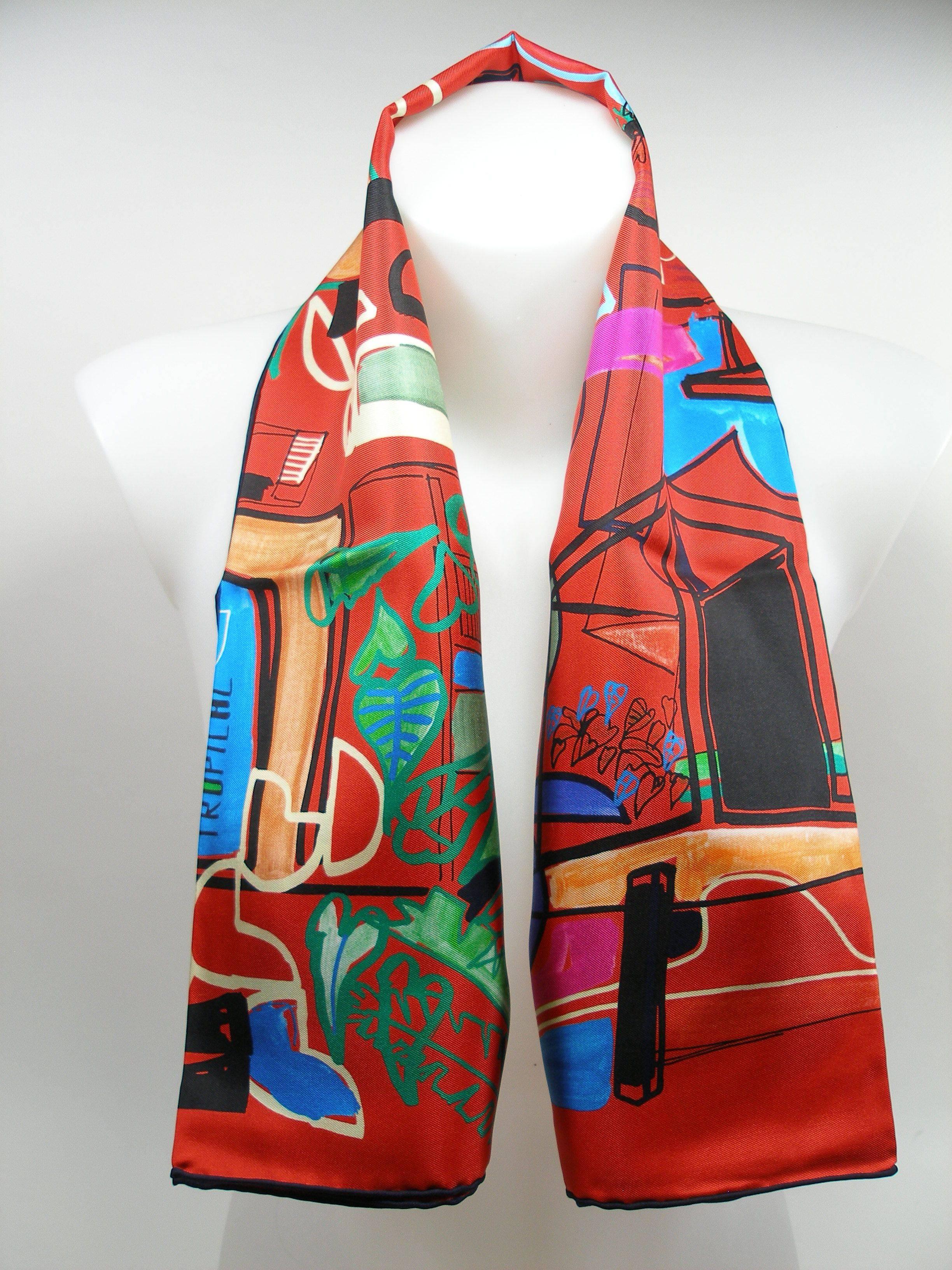 Iconic fashion accessory.
MAGNIFIC Hermès Twill silk scarf 90 cm 
Model : Modernisme Tropical
Multicolor 
Design by Filipe Jardim
Tags and copyright are intacts 
Sorry no box 
It's comes with Hermès shopping bag Hermès and ribbon
Thank you for
