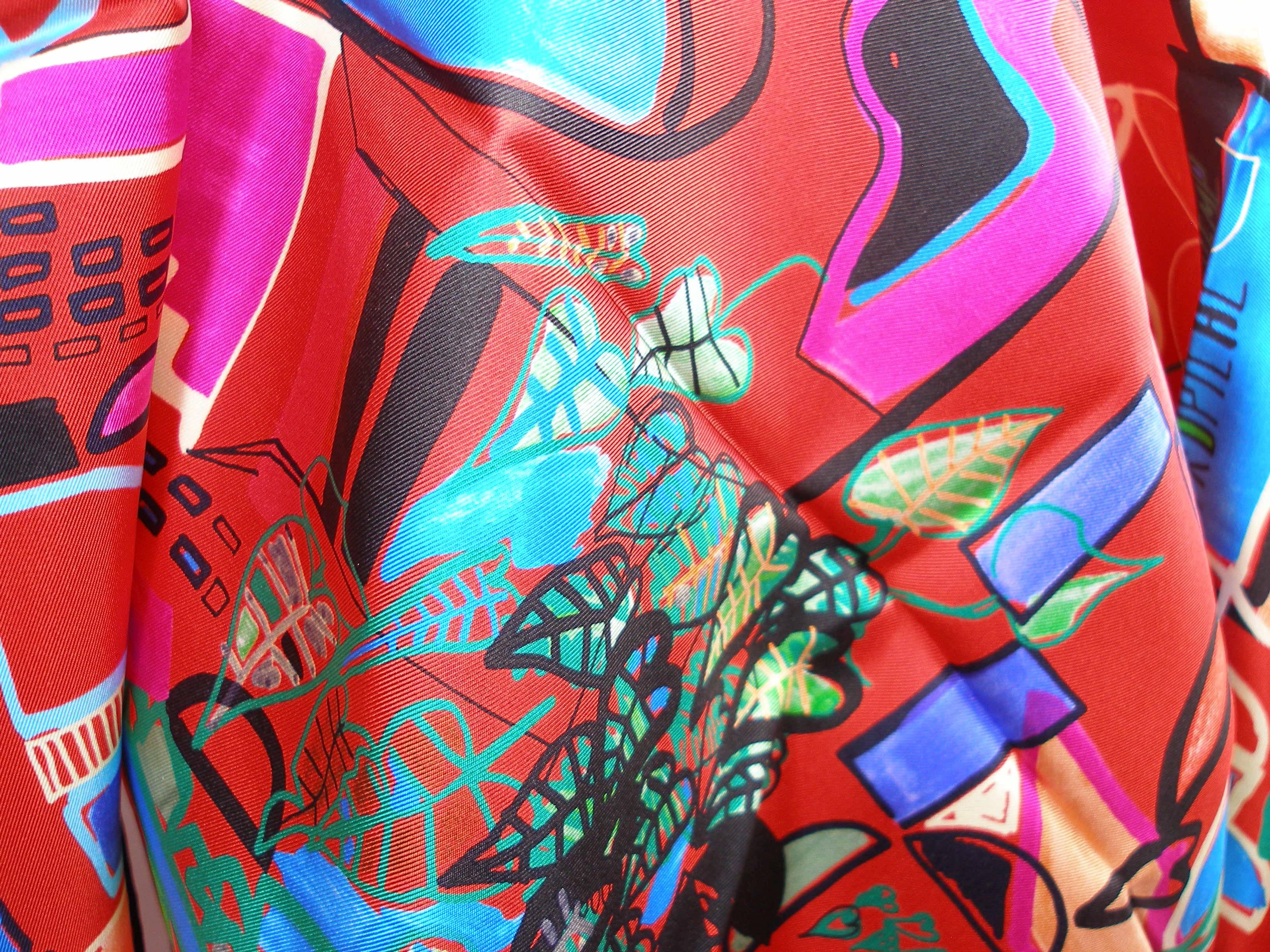 Hermès Scarf Modernisme Tropical Silk twill 90 cm / Brand New  1