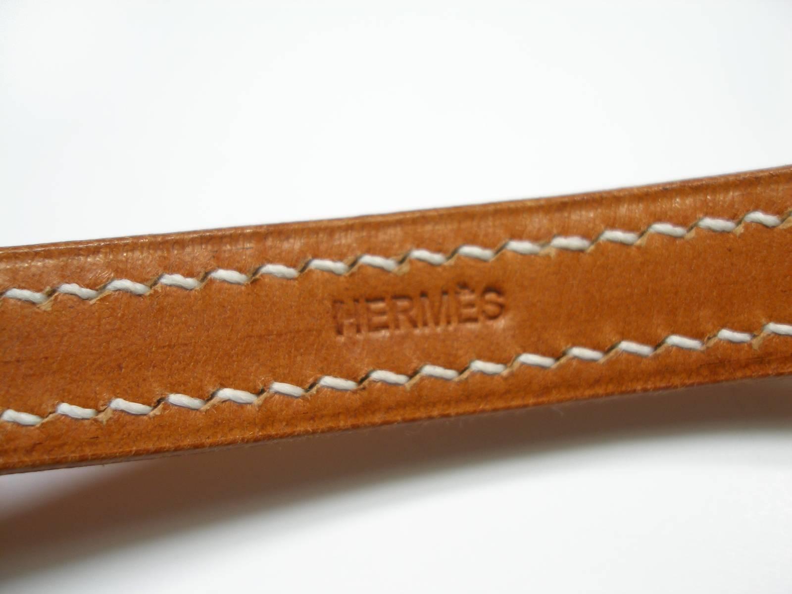 Circa's 2005 Hermès Bracelet Boucle Sellier Silver 925 &Barenia Leather / L Size 3