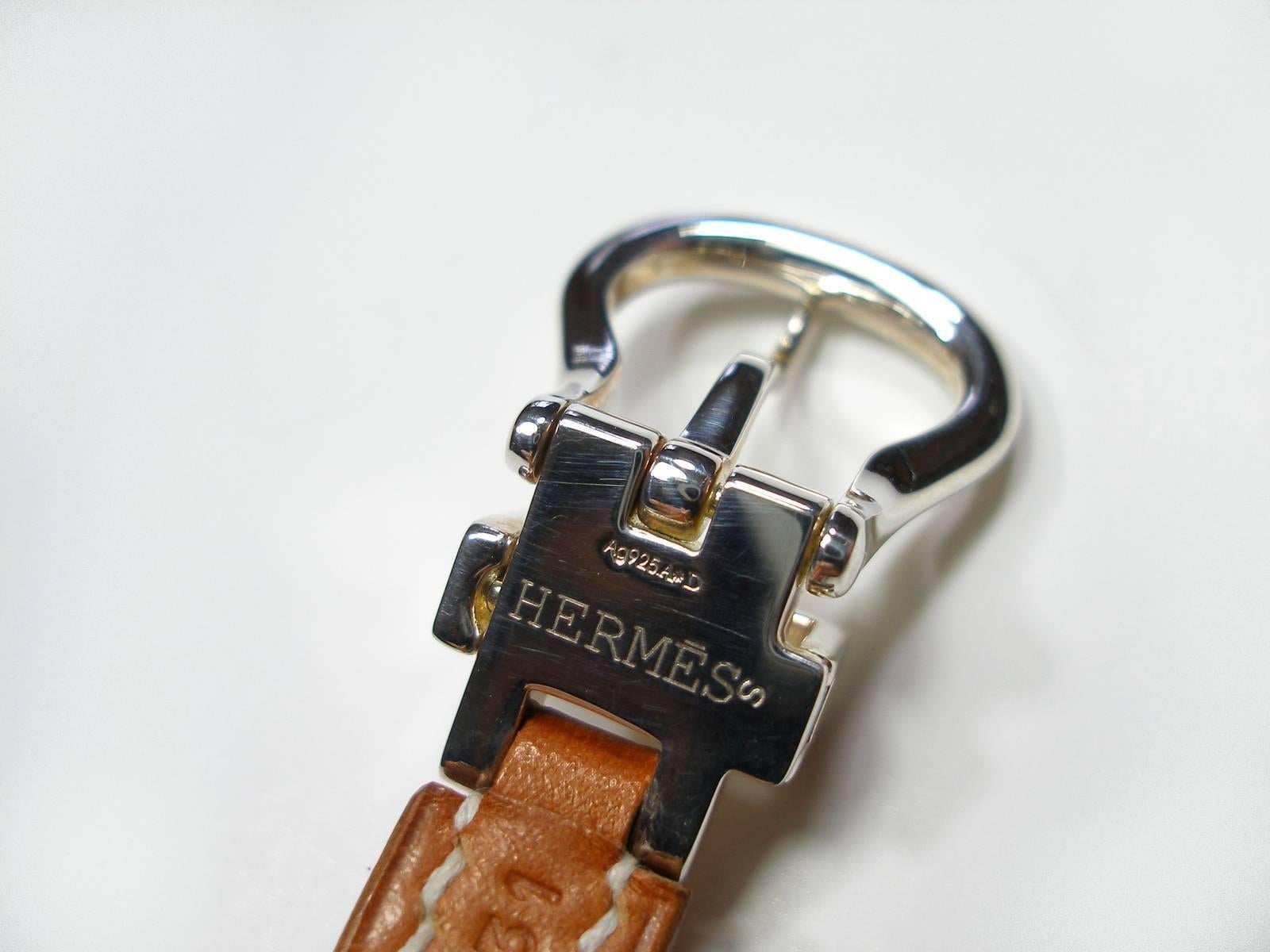 Circa's 2005 Hermès Bracelet Boucle Sellier Silver 925 &Barenia Leather / L Size 2