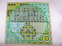 Hermès Ex Libris à Carreaux Scarf Silk Twill 90 cm Edition 2014  / Brand New