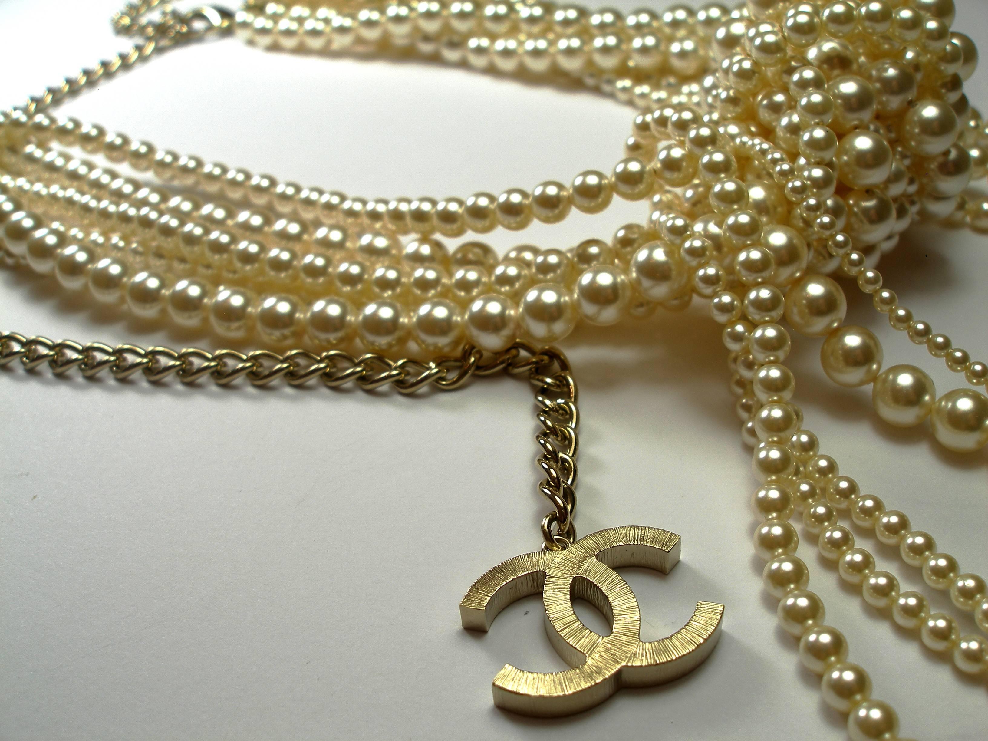 multi strand chanel pearl necklace