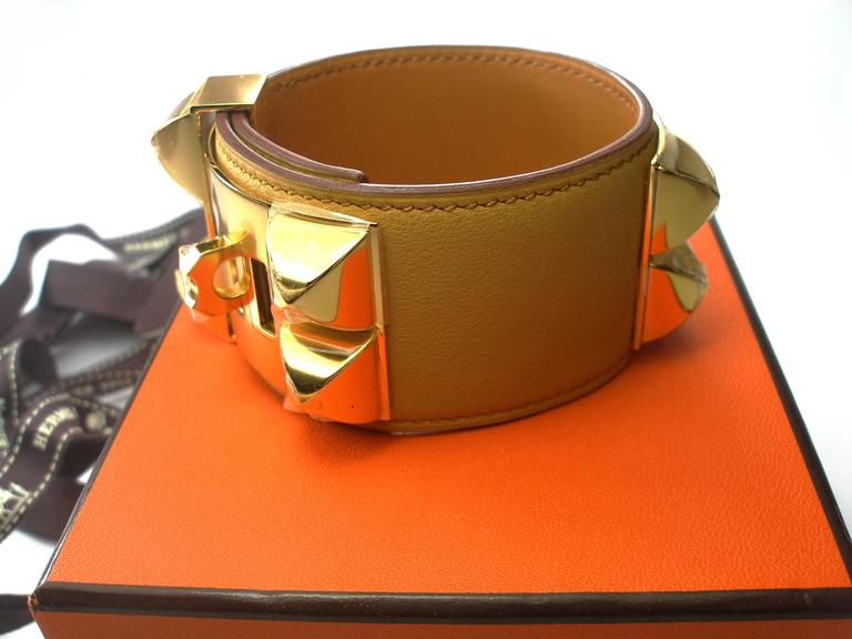 Hermès Collier De Chien Bracelet Gold plated Hadware / Brand New For ...