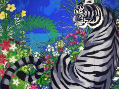 HERMES GM 140 / 55 ''TYGER'' Cashmere Shawl / Brand New