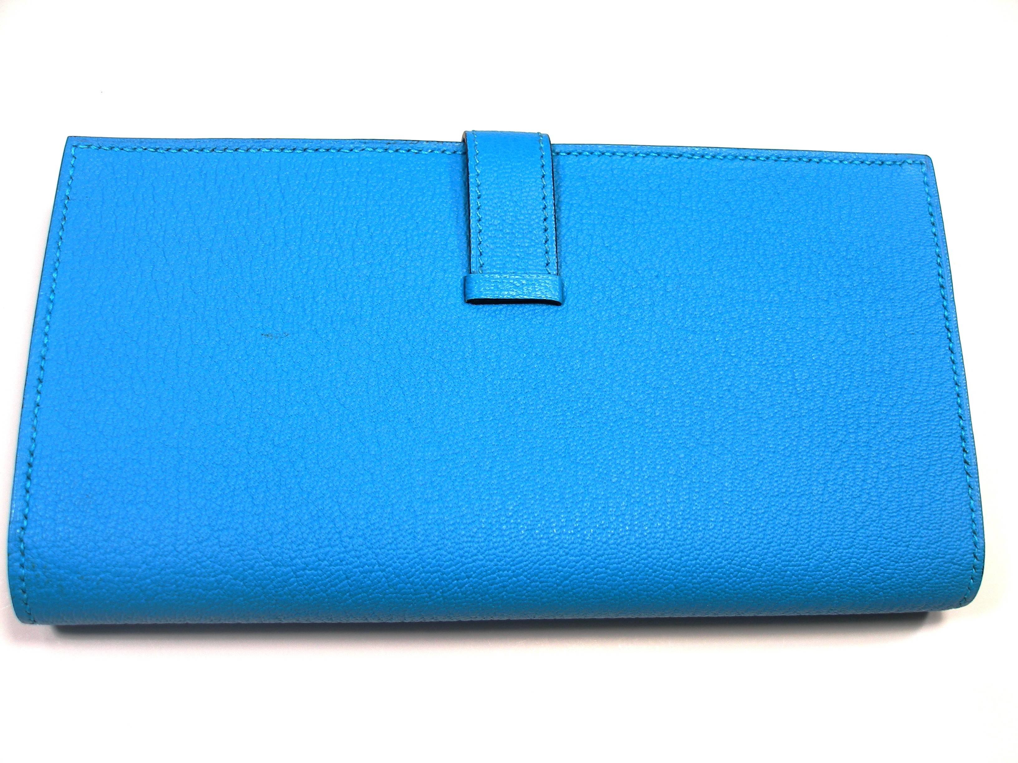 Hermès Béarn Wallet Mysore Leather bleu aztéque / Brand New  In New Condition In VERGT, FR