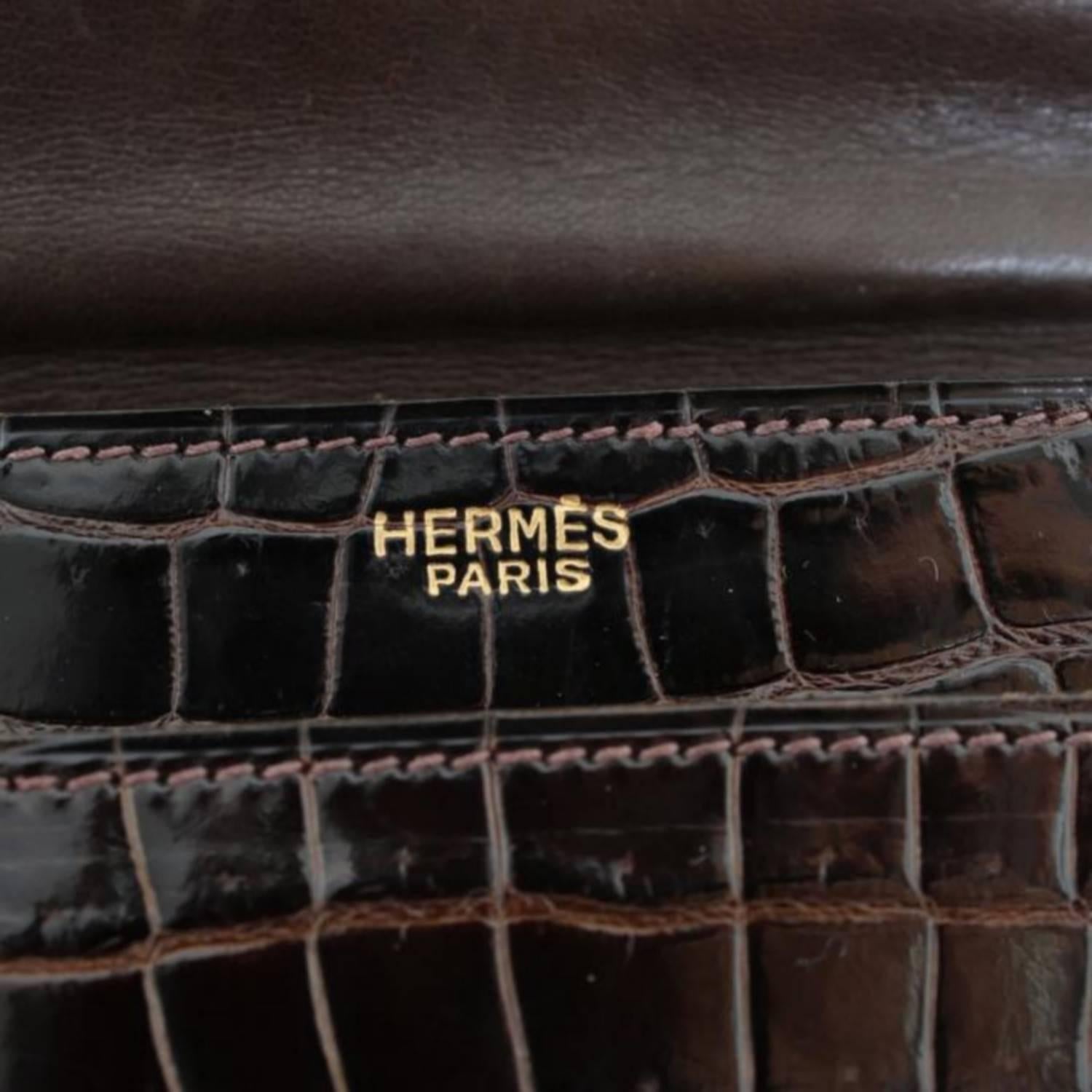 Hermès Ring croc Vintage Bag  For Sale 1