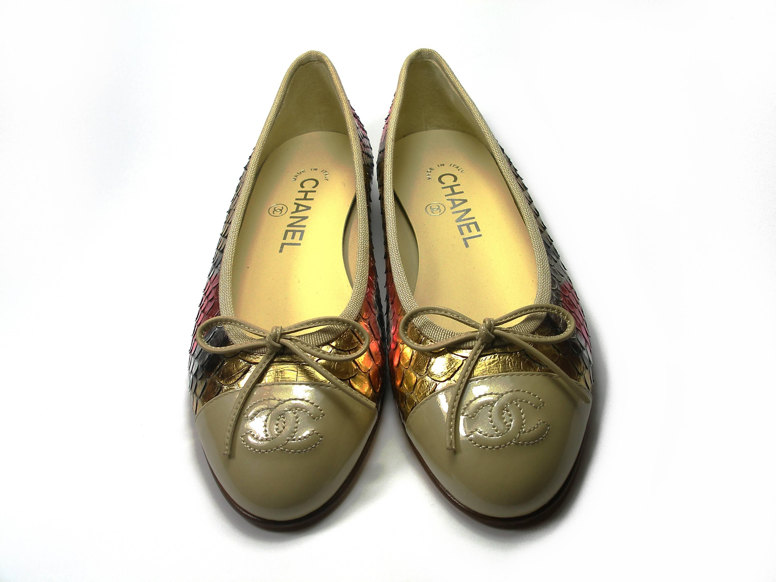 Chanel Flat Ballerine Python / Brand New 2