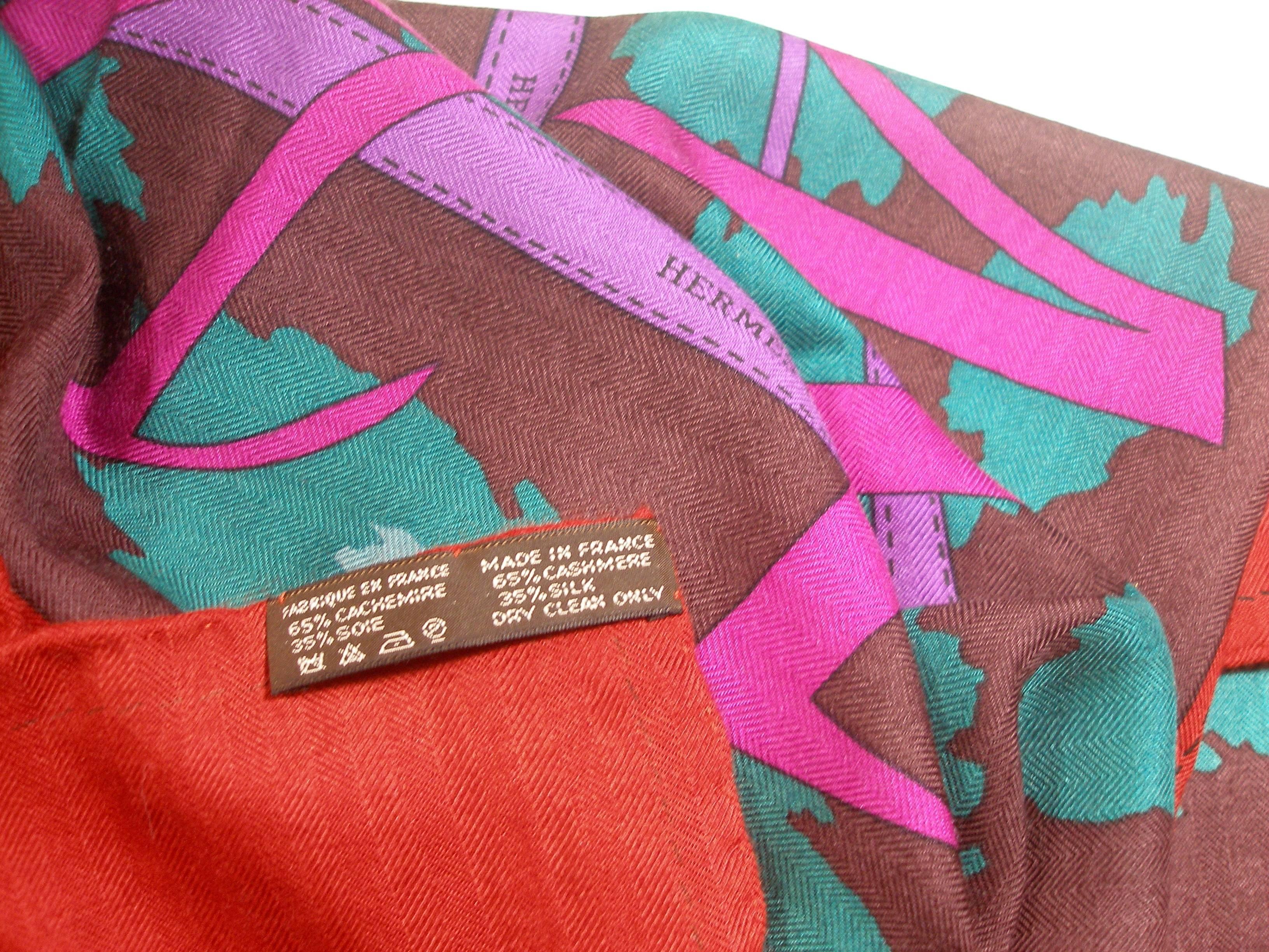 Women's Hermès Monsieur & Madame by Bali Barret & Robert Dallet Shawl Cashmere GM / NEW