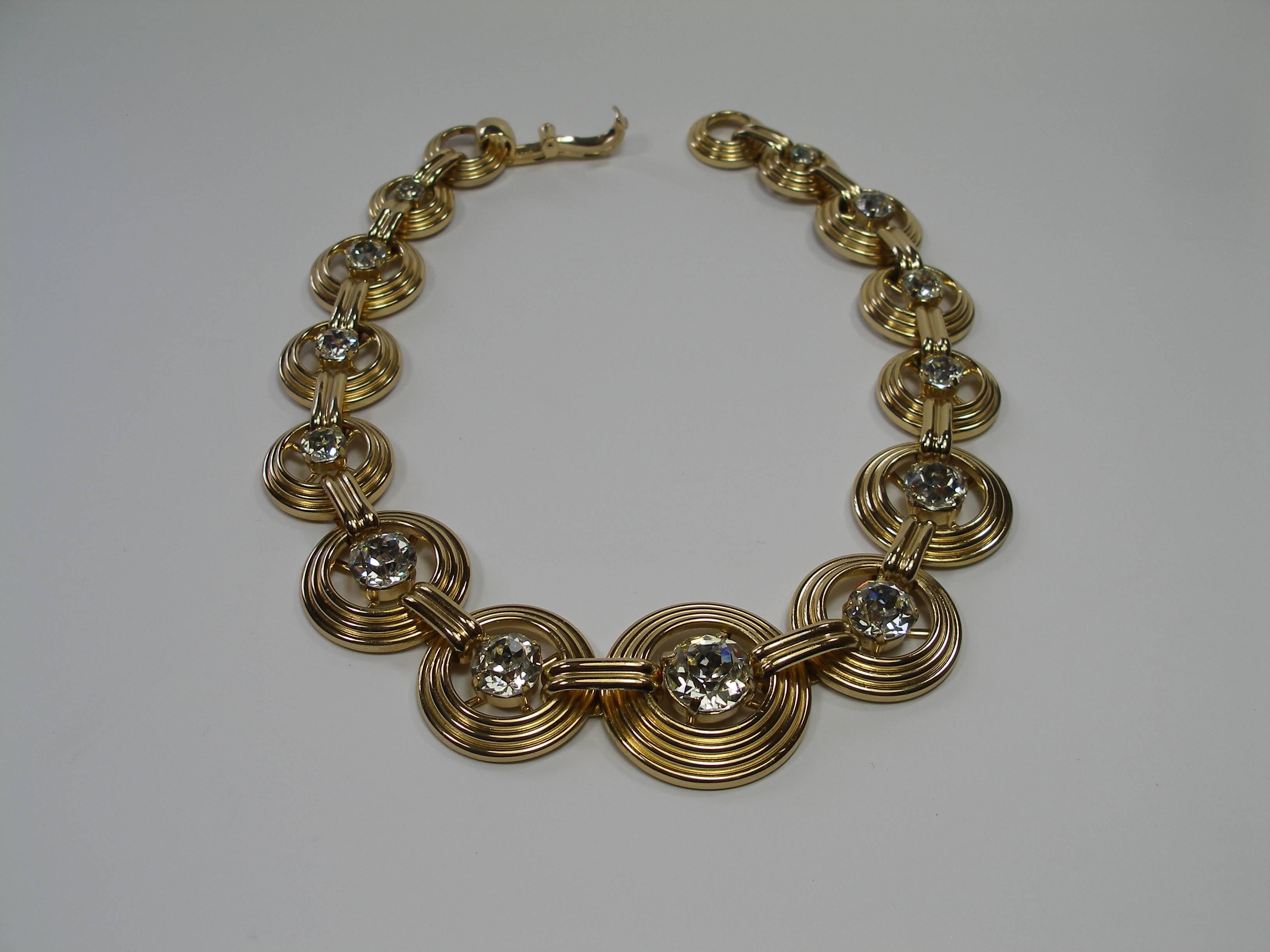 Fantastic Necklace Dior Gemany Vintage métal and crystal  1