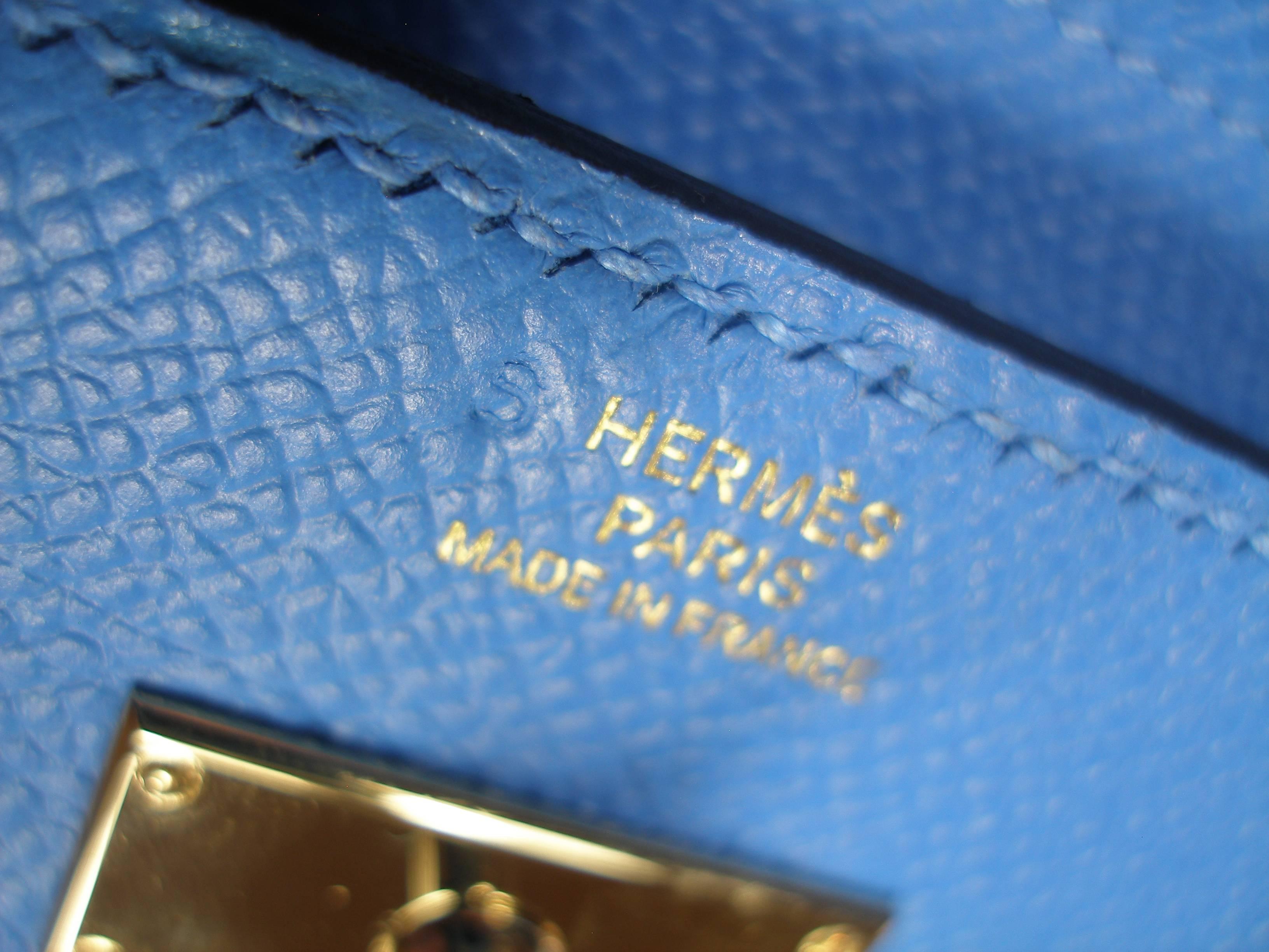 Hermès Kelly Compact Wallet Epson Bleu Paradise / BN 1