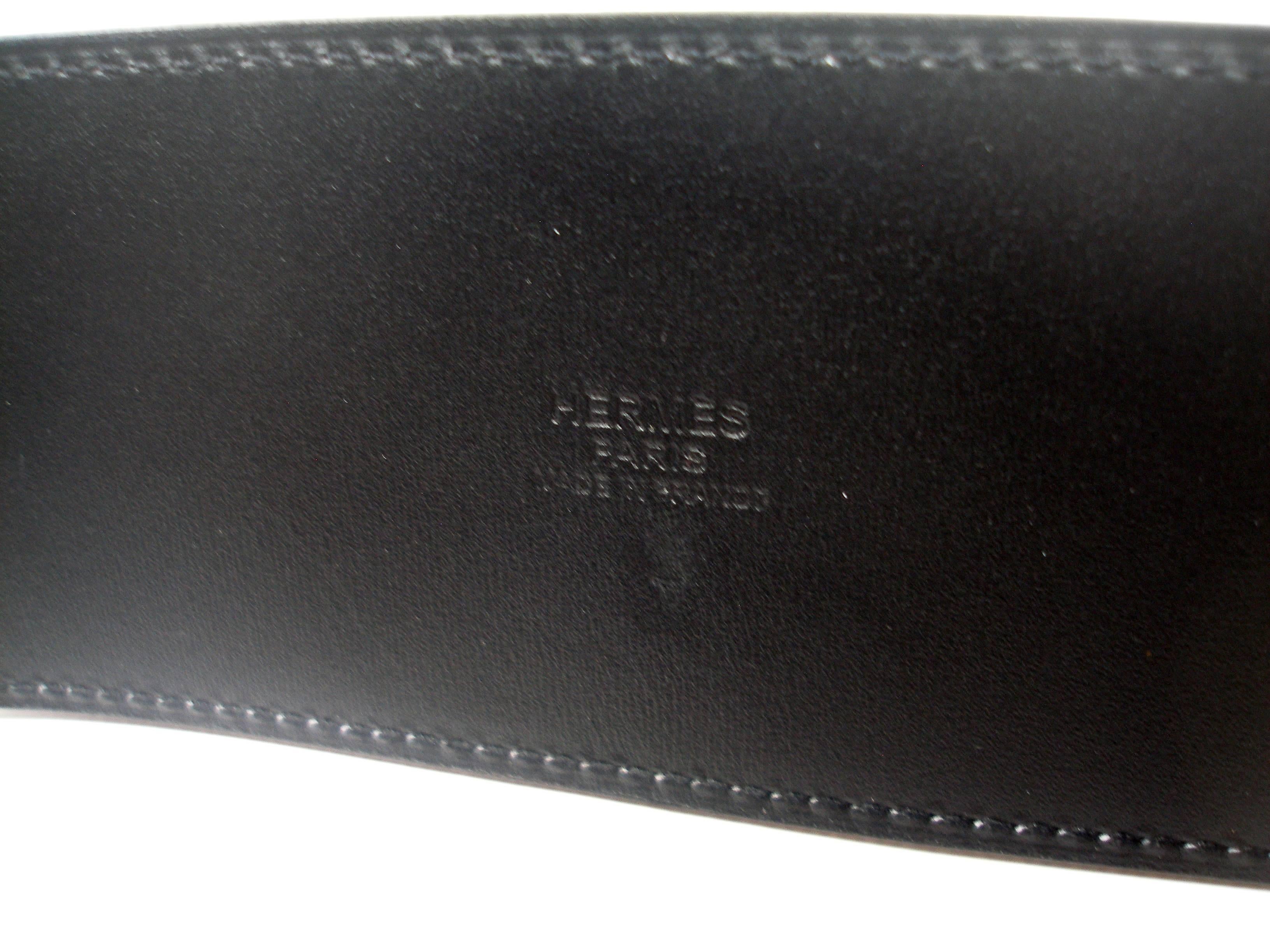 Women's Hermès Piano Belt black box leather / Brand New For Sale