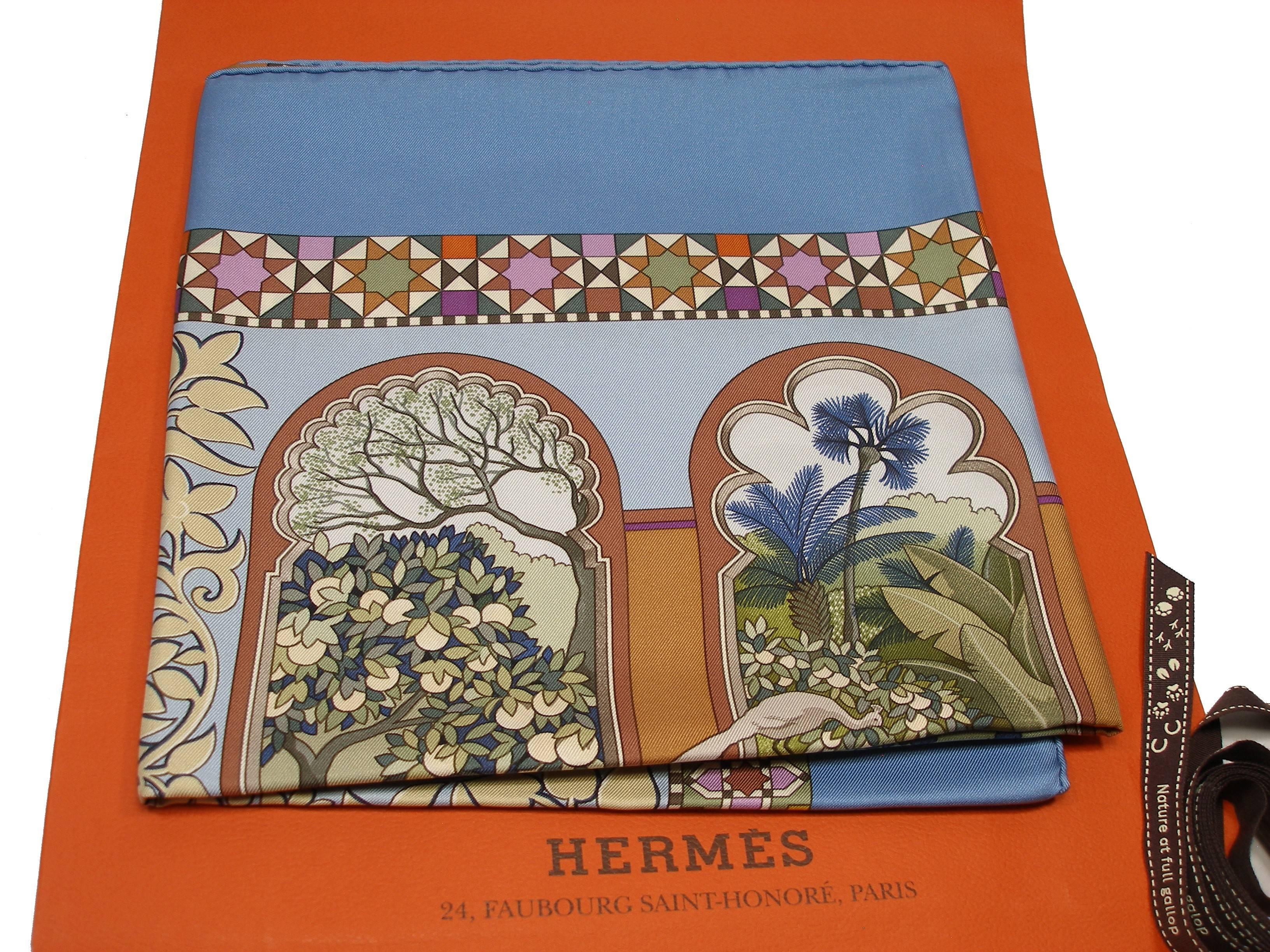 Hermès Les Jardins d'Andalousie scarf silk twill 90 cm / BRAND NEW 2