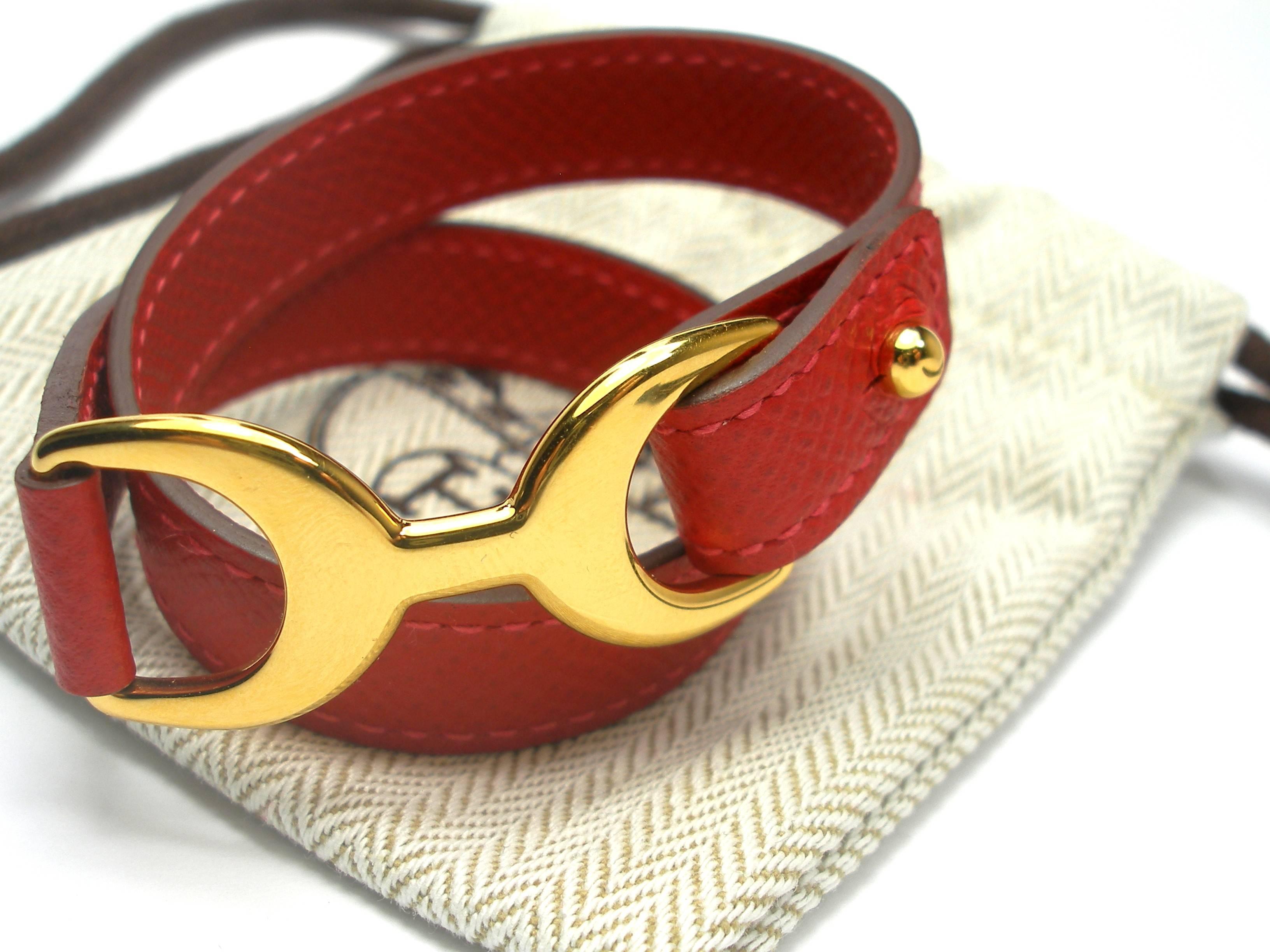  Hermès Baby Pavane Bracelet red epsom Gold Hw / BRAND NEW 1