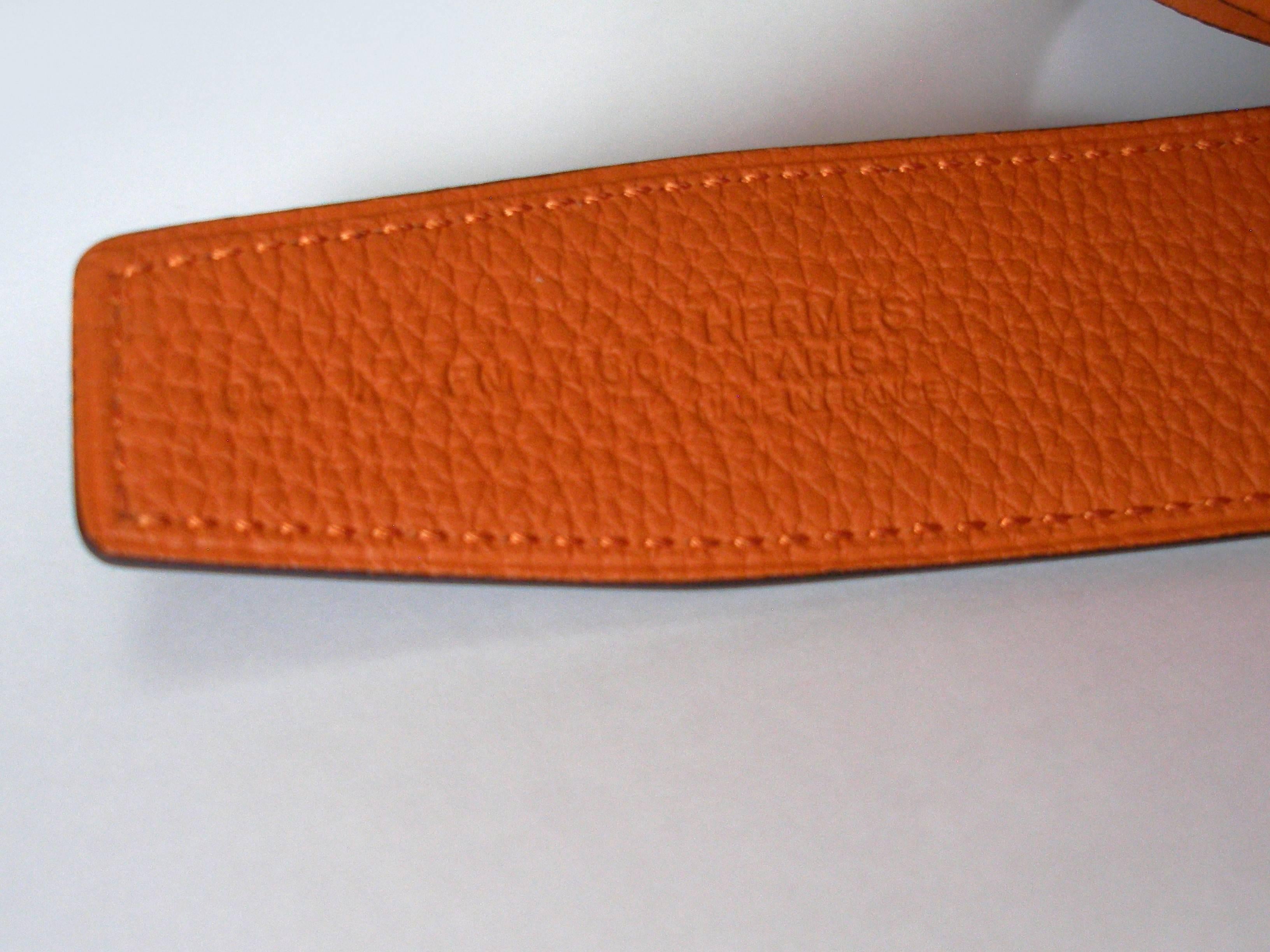 Hermès Leather strap 32 mm REVERSIBLE T95 / BRAND NEW  2