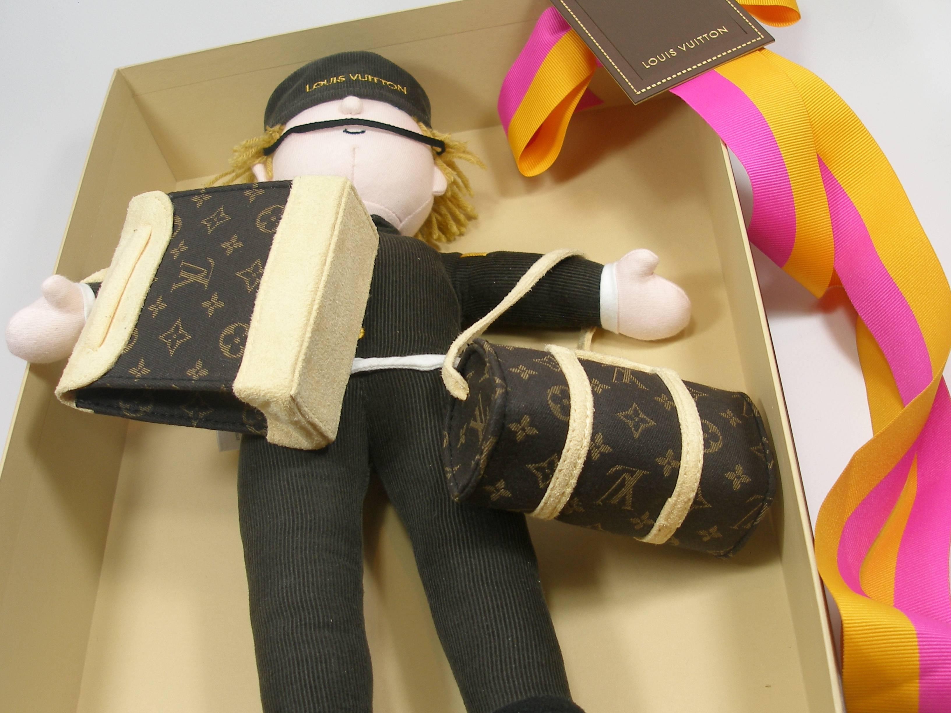 Women's or Men's Louis Vuitton Plush Groom Doll Bellboy Stuffed Bag VIP Customer Limited Rare 