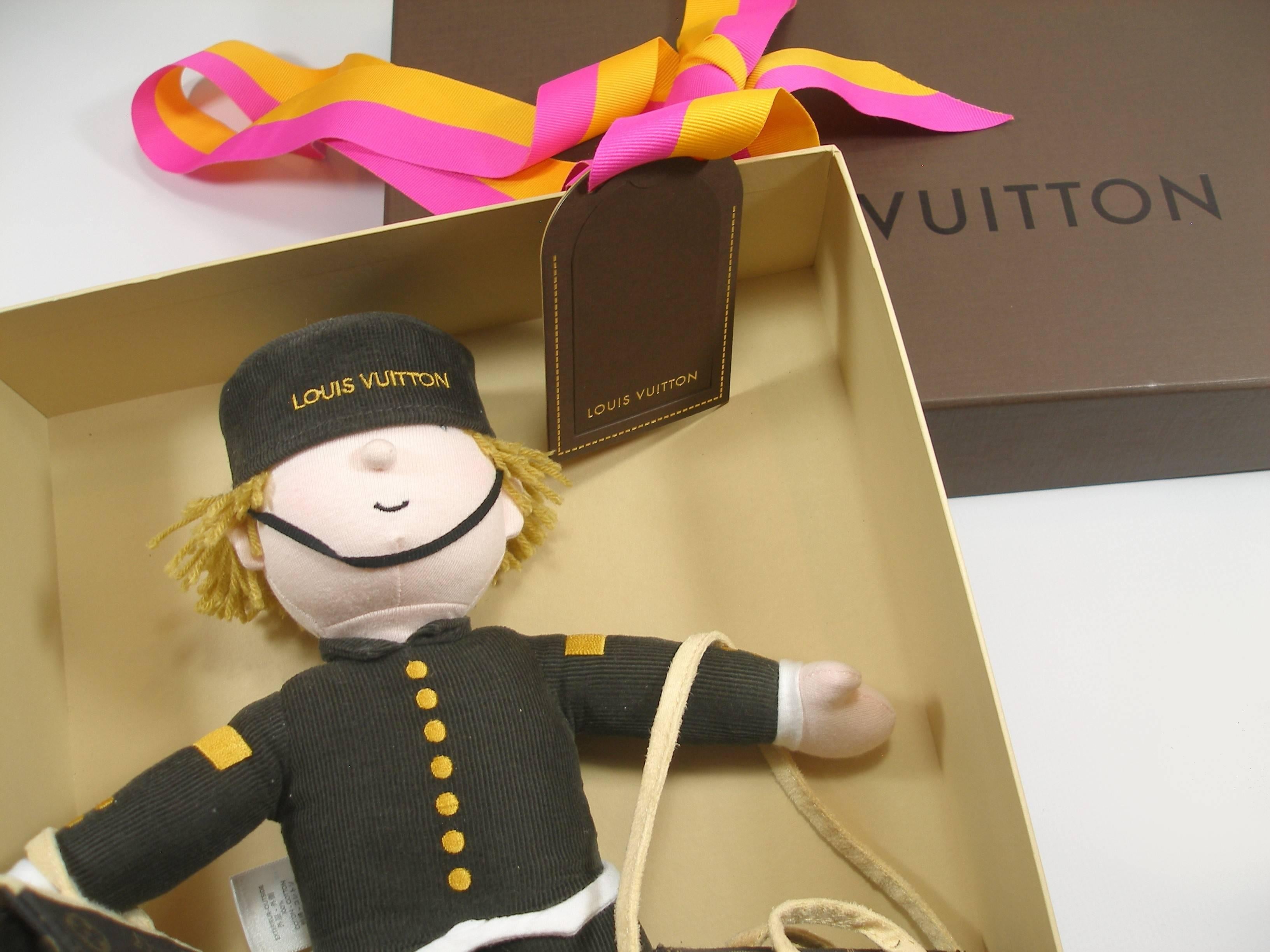 Louis Vuitton Plush Groom Doll Bellboy Stuffed Bag VIP Customer Limited Rare 1