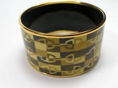 HERMES Enamel Optique chaine d'ancre bangle bracelet PM Size 6 cm