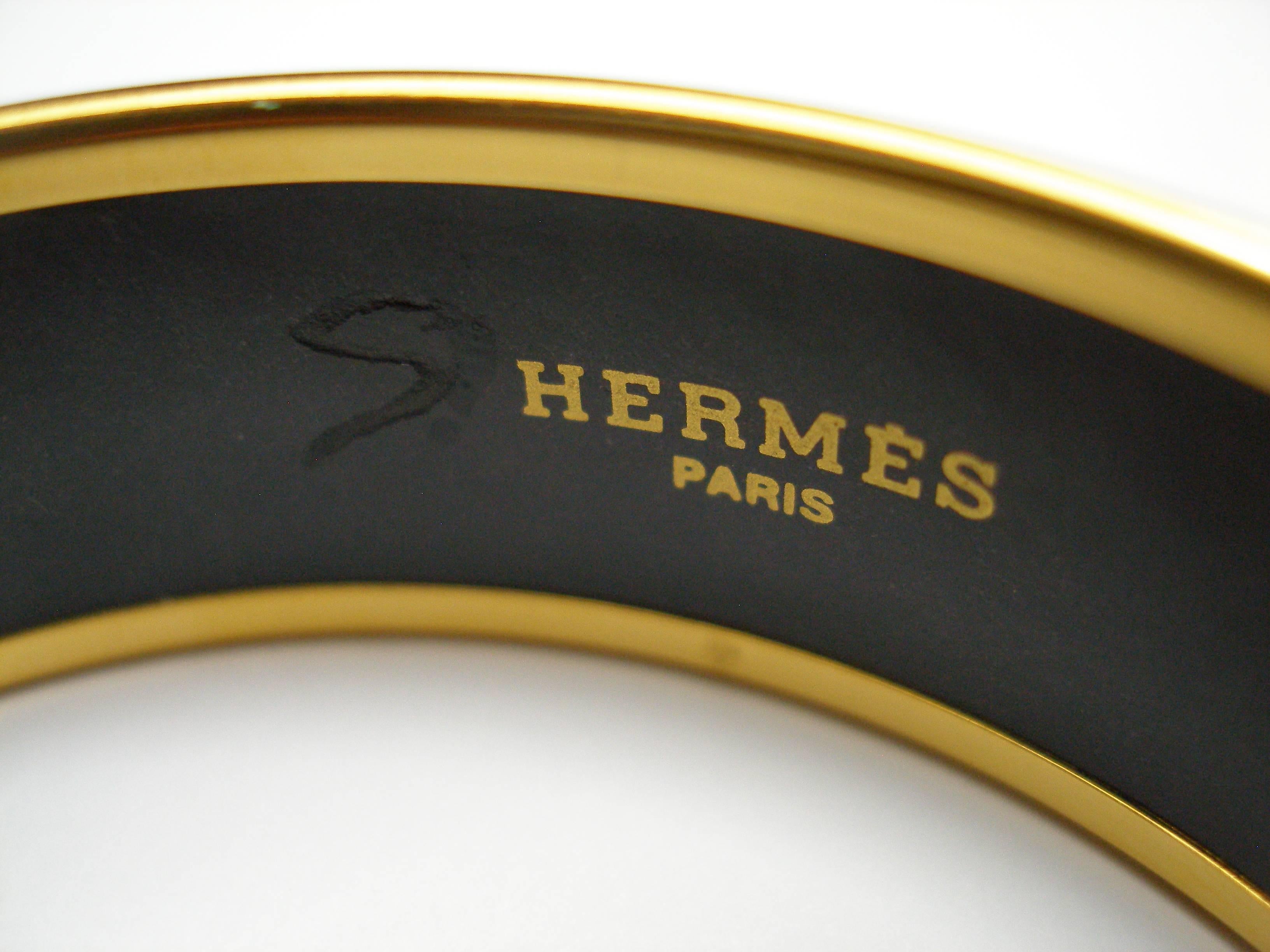 Hermès Tohu Bohu Printed Enamel Bracelet PM 6 cm / RARE  5
