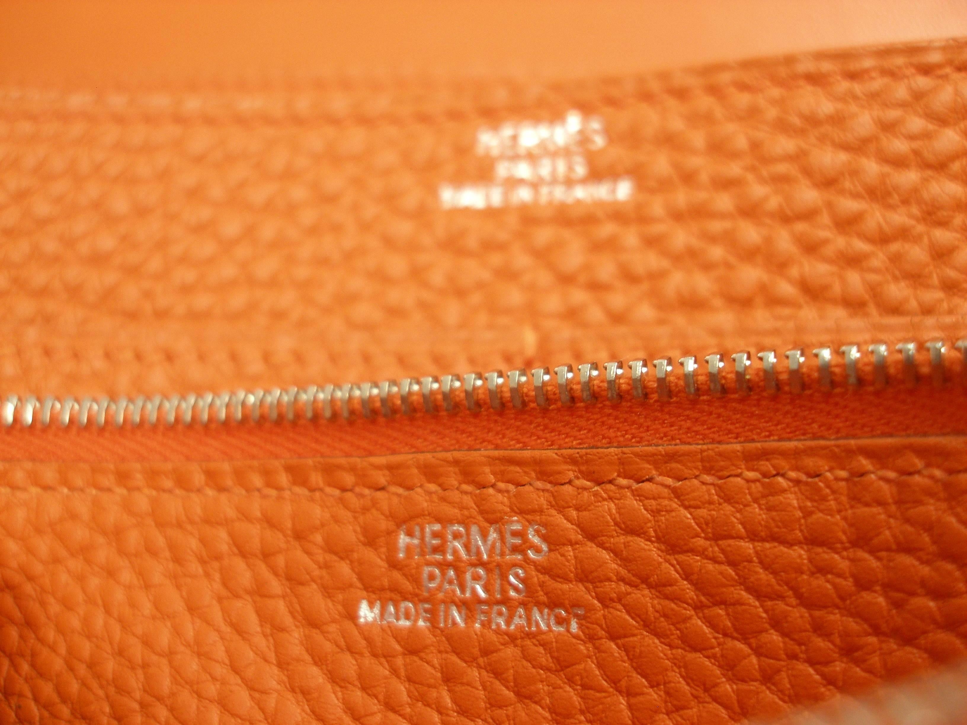 Wallet Dogon duoTogo Leather Orange Color Palladium HW / BRAND NEW  5