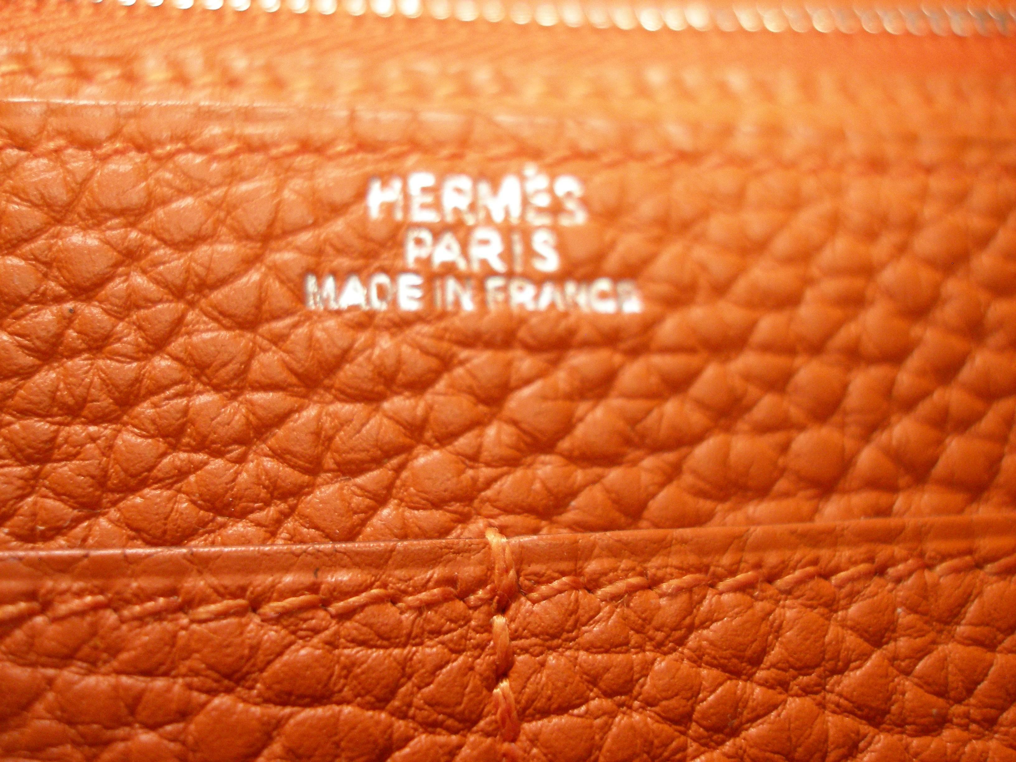 Wallet Dogon duoTogo Leather Orange Color Palladium HW / BRAND NEW  1