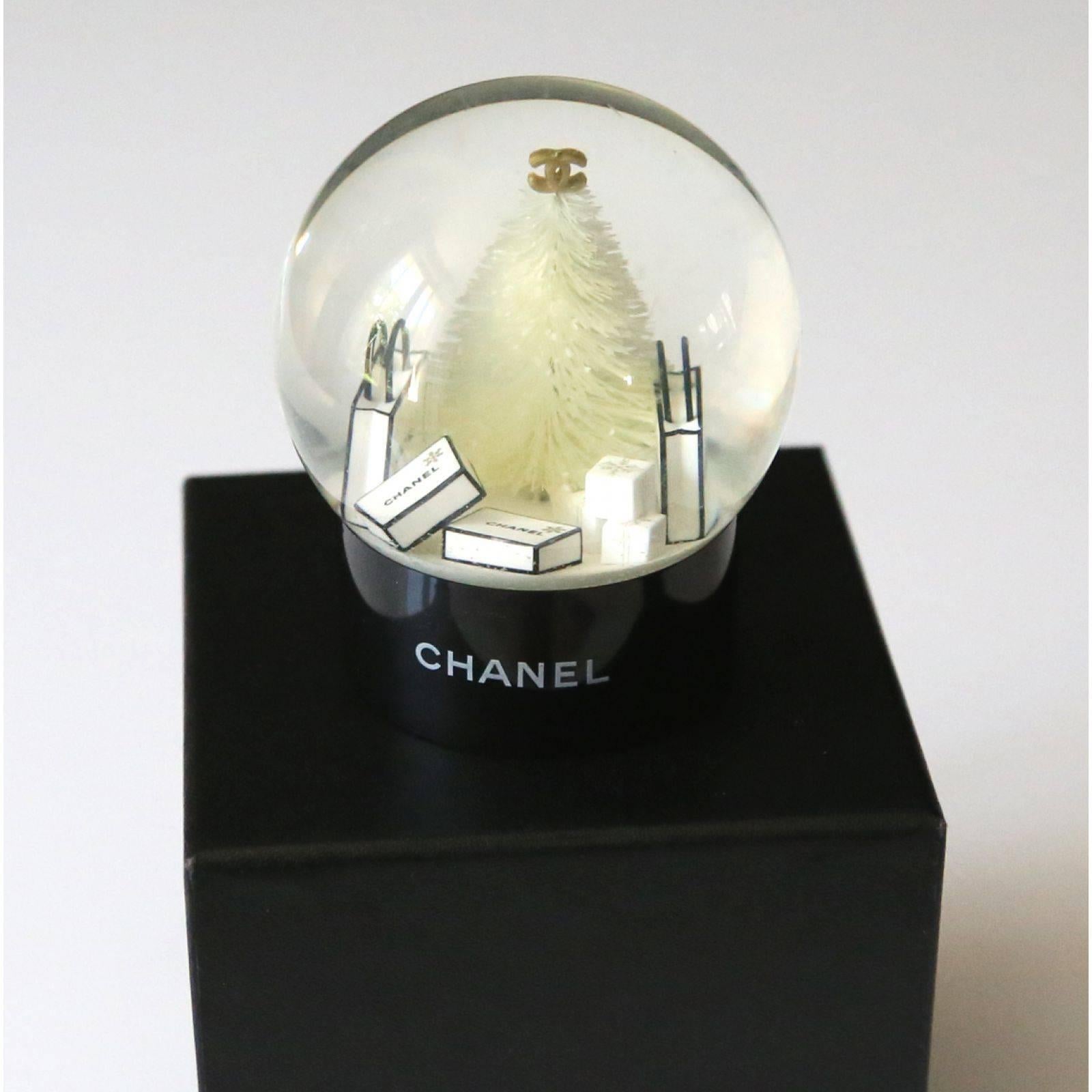 Gray Chanel VIP Collectible Large Snow Globe New