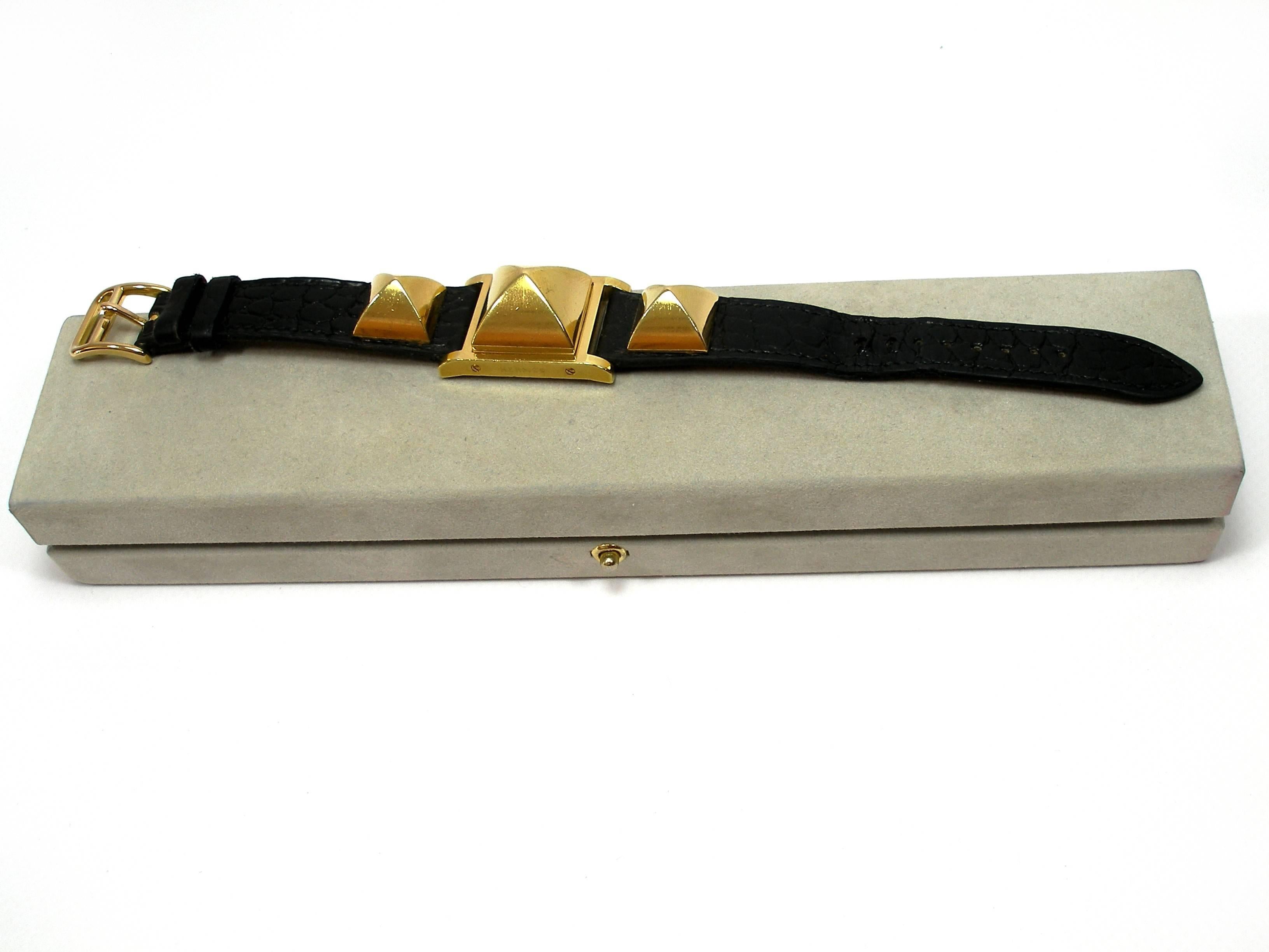 Hermès Vintage Médor Pm Collier de Chien Croc Watch Bracelet / GOOD DEAL  3