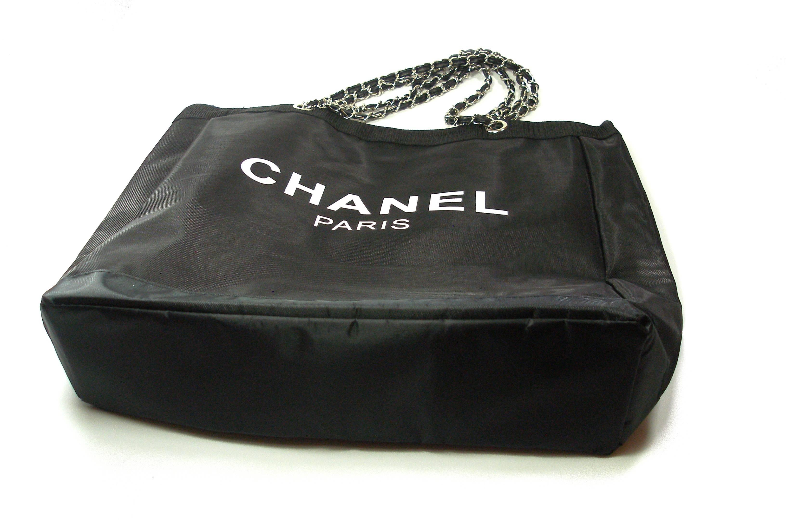CHANEL VIP Black Mesh Tote Bag Shopping Travel SHOPPER / BRAND NEW  3