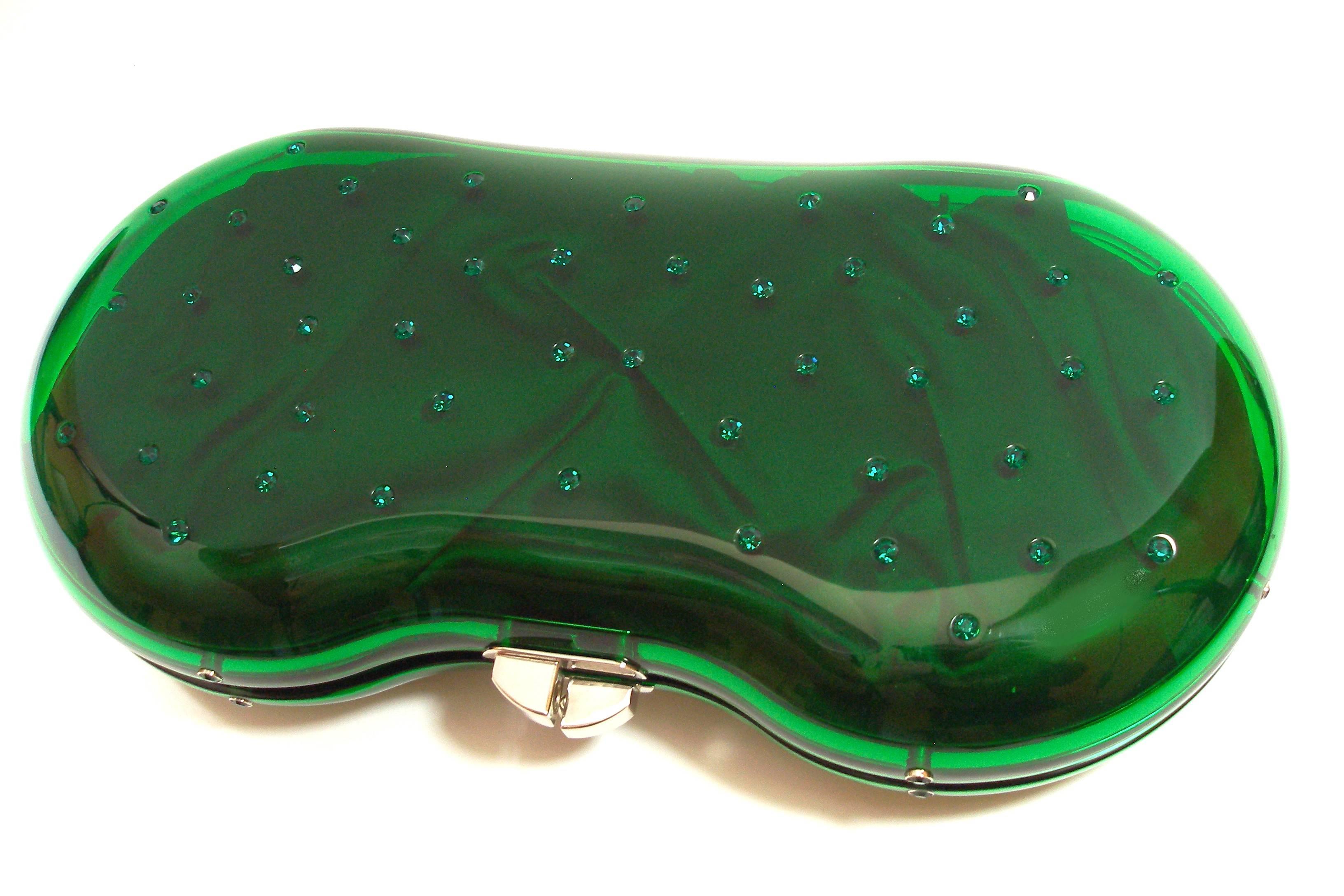 Women's FANTASTIC & COLLECTIBLE Tom Ford for YSL Green lucite clutch with crystals 